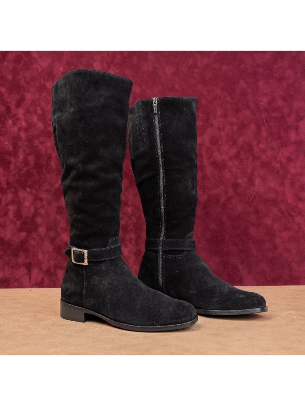 La Canadienne Women City Dry Black Suede Waterproof Fashion Riding Boots sz 8.5